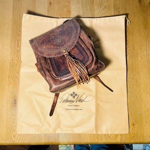 Patricia Nash Italian brown leather backpack purse